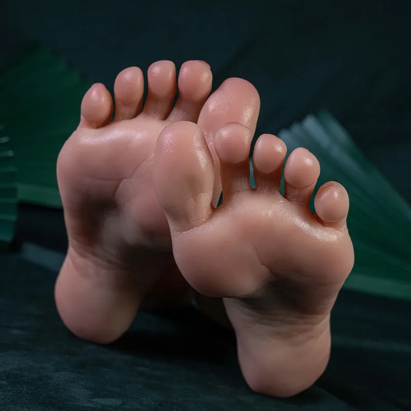 Simulation display silicone foot model in bone style default, neutral unisex design for adult footwear display