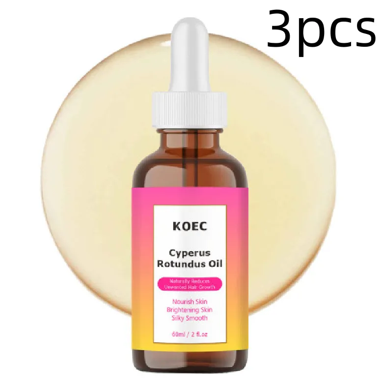 Cyperus Tuber body massage oil in a 60ml bottle with label showing natural plant-based ingredients
