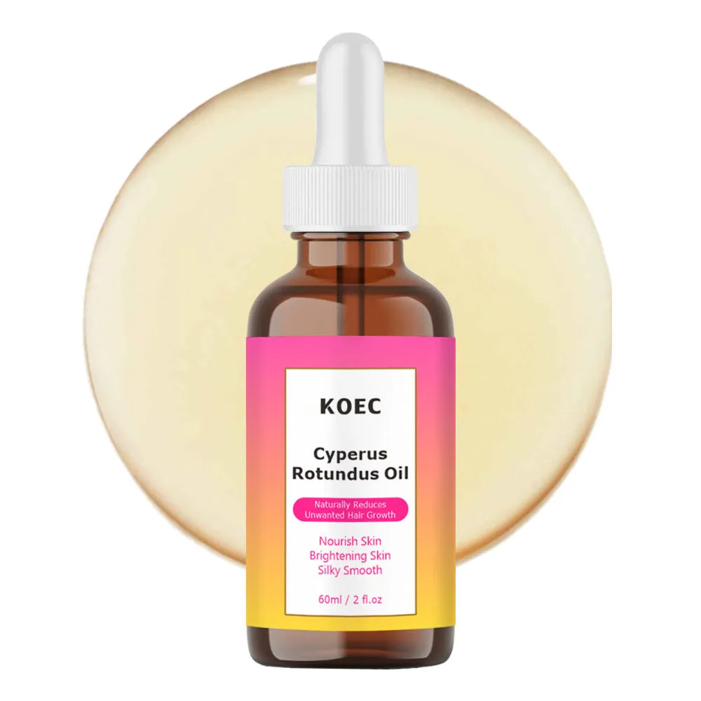 Cyperus Tuber body massage oil in a 60ml bottle with label showing natural plant-based ingredients