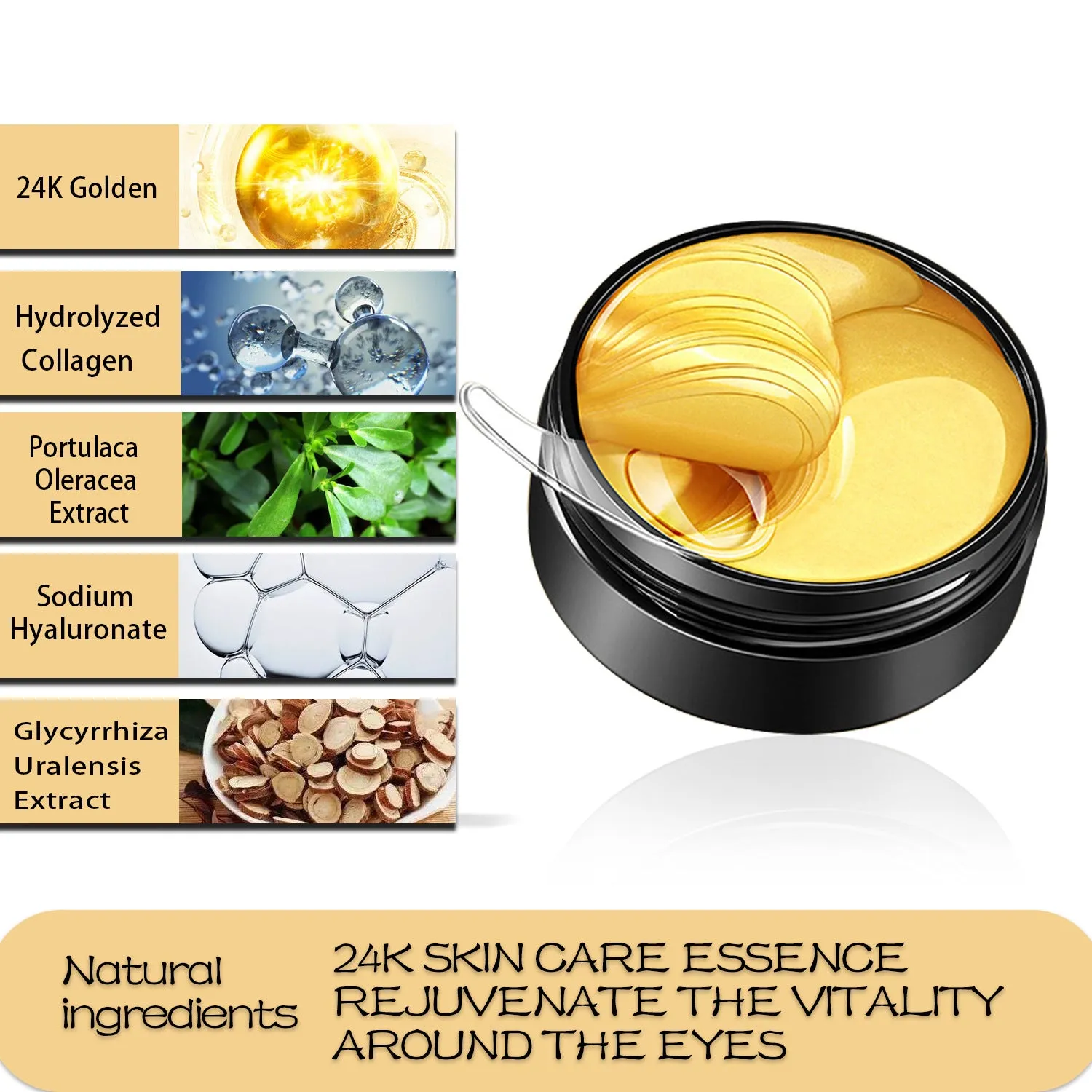 Moisturising gold eye mask for universal skin type hydration with 180 net content per box