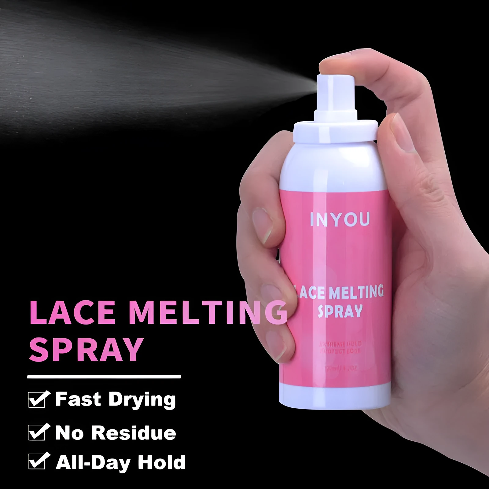 Fast-drying transparent lace wig spray glue 120ml aerosol adhesive for lace bonding