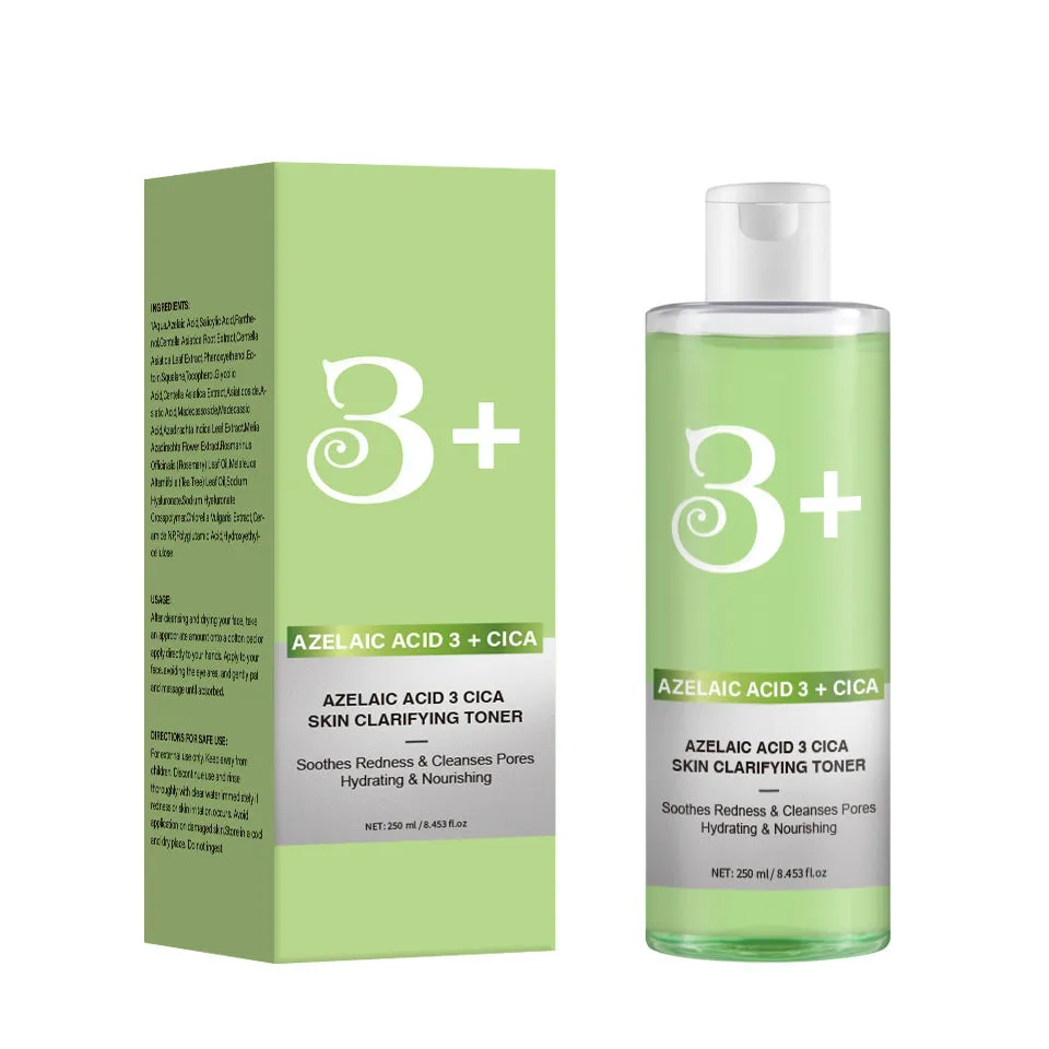 Azelaic Acid 3CICA Clarifying Toner 250ml bottle with FPF063 specification