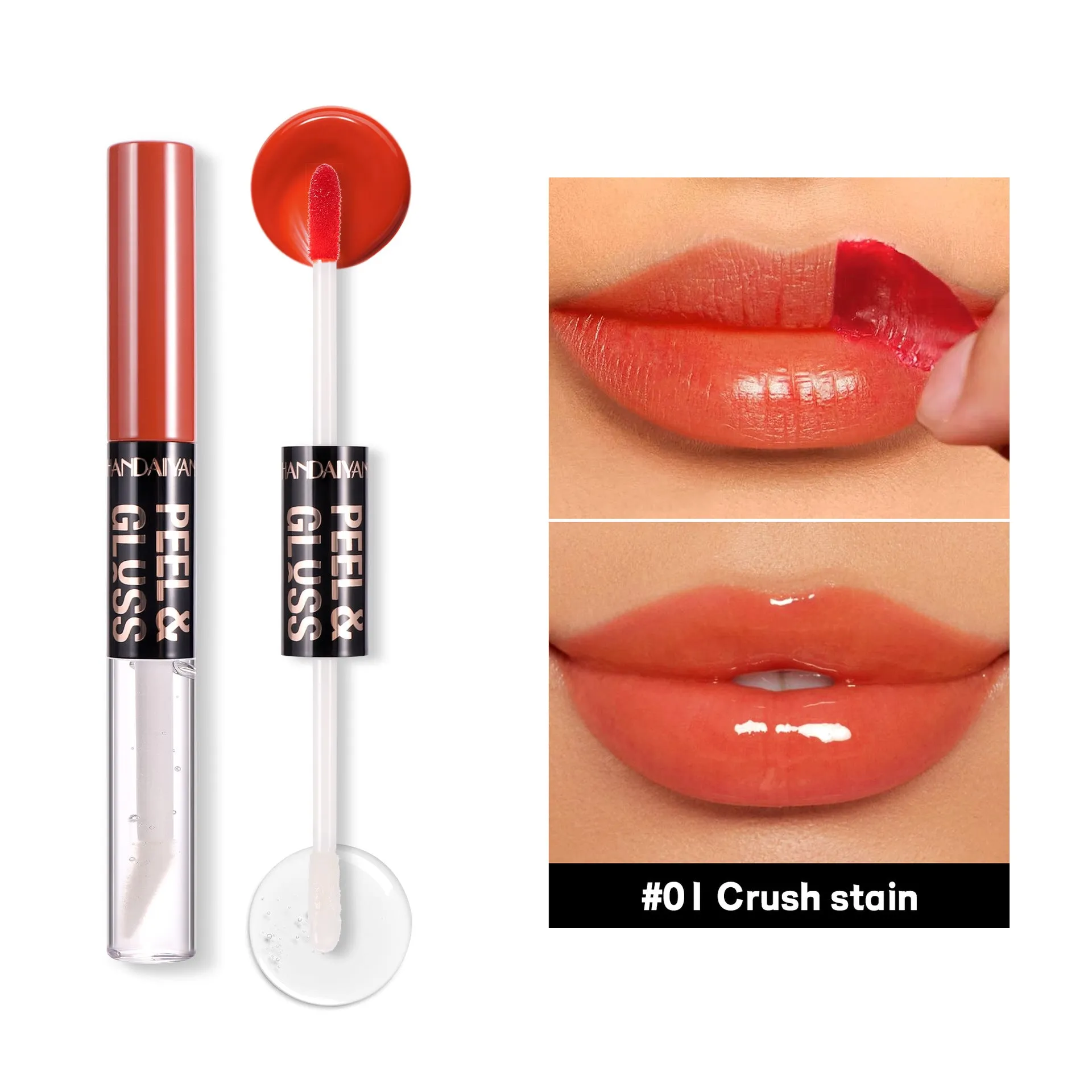 Matte waterproof moisturizing lip gloss in 8 shades, 3.8ml/4ml net content, compact size 12.9*1.4 cm