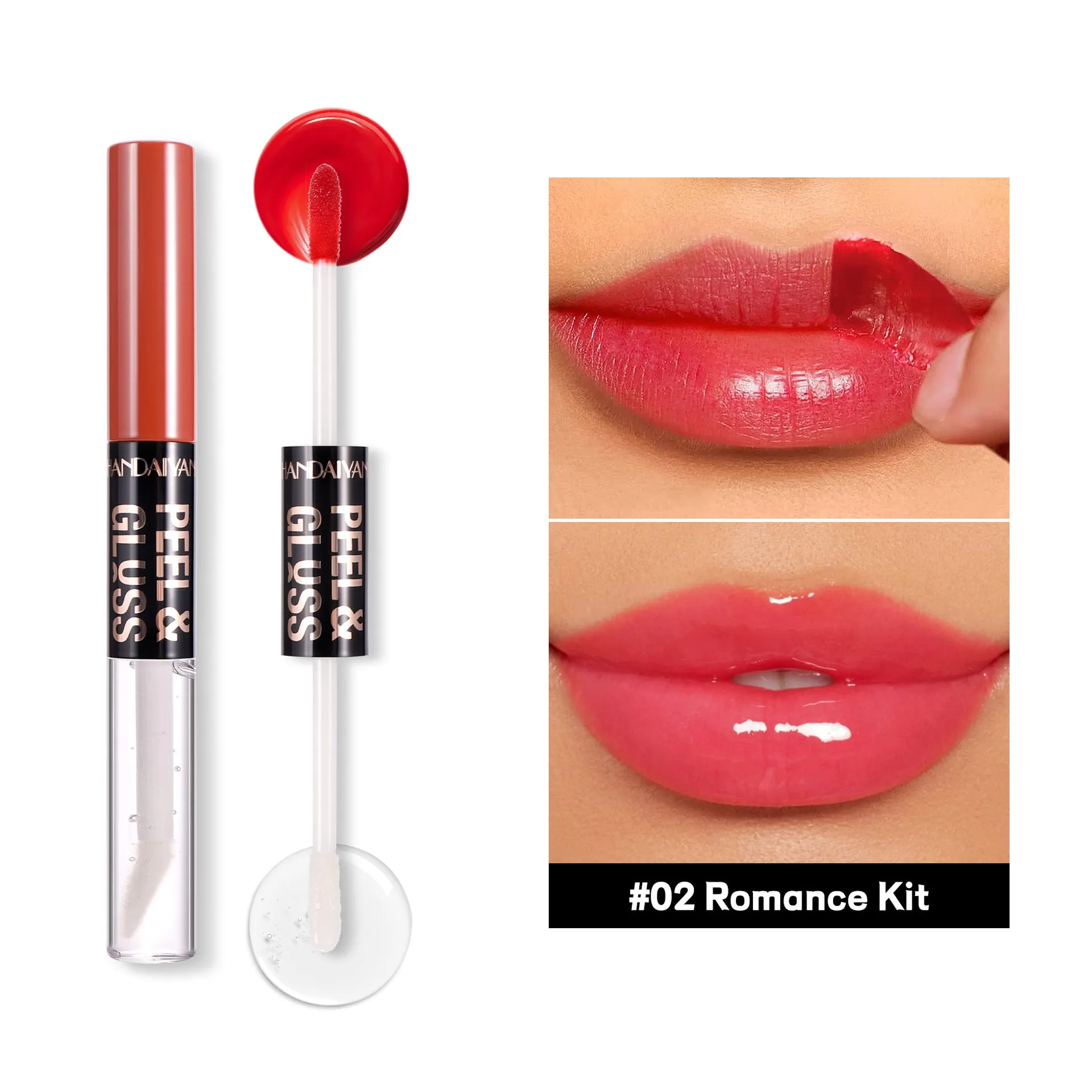 Matte waterproof moisturizing lip gloss in 8 shades, 3.8ml/4ml net content, compact size 12.9*1.4 cm