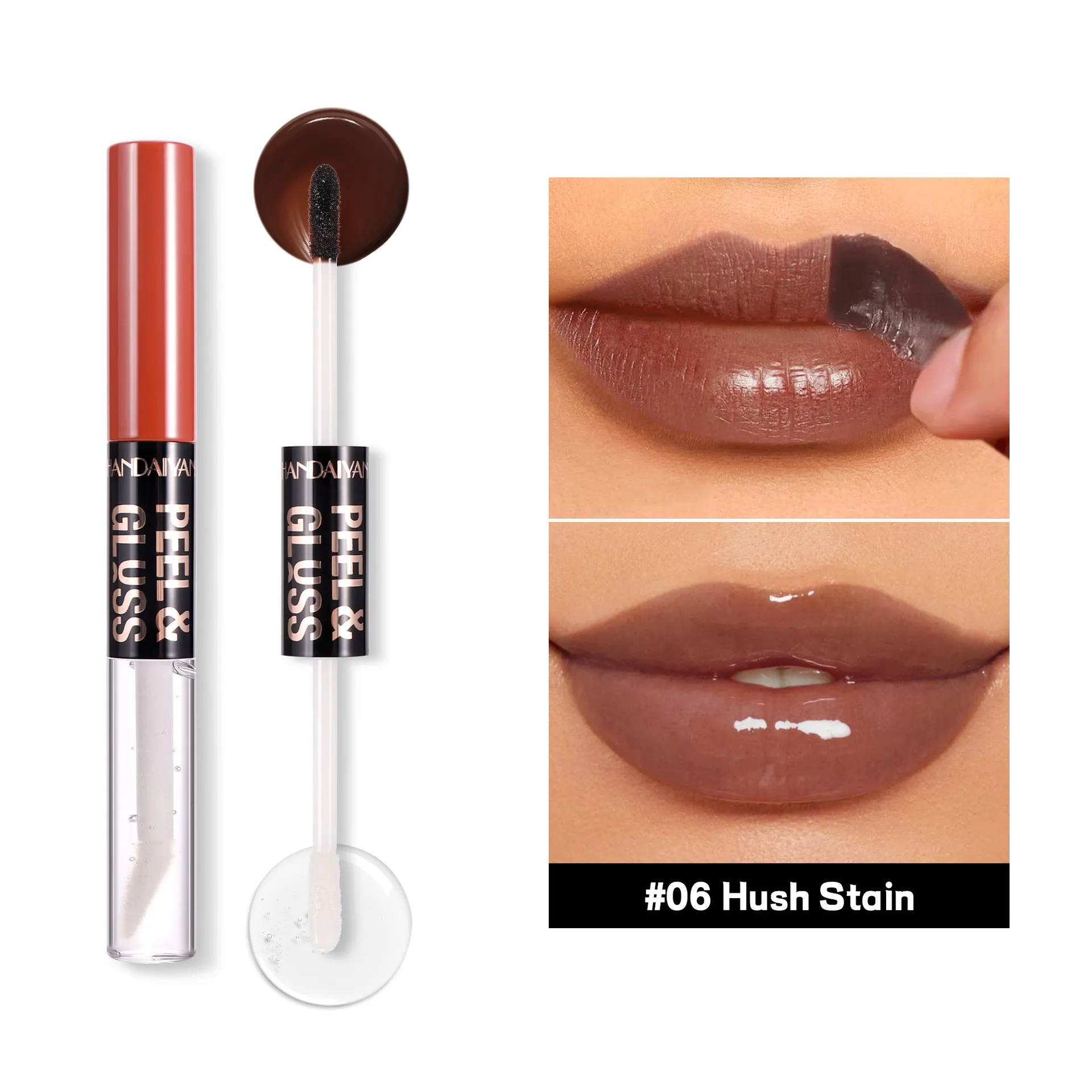 Matte waterproof moisturizing lip gloss in 8 shades, 3.8ml/4ml net content, compact size 12.9*1.4 cm