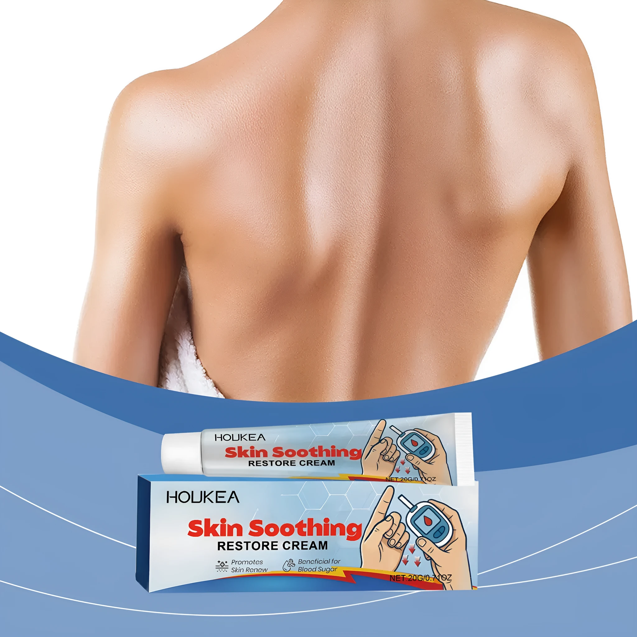 20g tube of Body Neck Care Cream with mint leaf and tea tree oil for daily use.