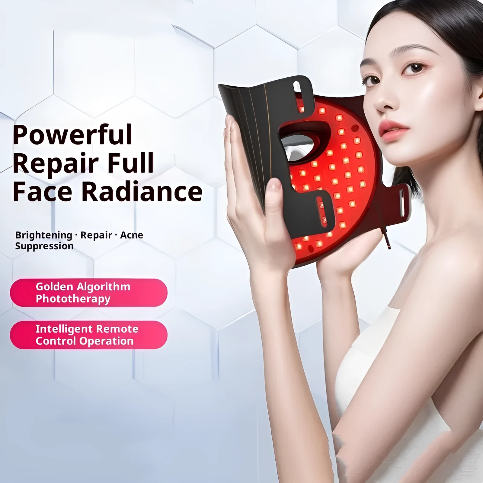Black brightening artifact rechargeable red yellow blue light lamp with face mask and remote control for home repair moisturising