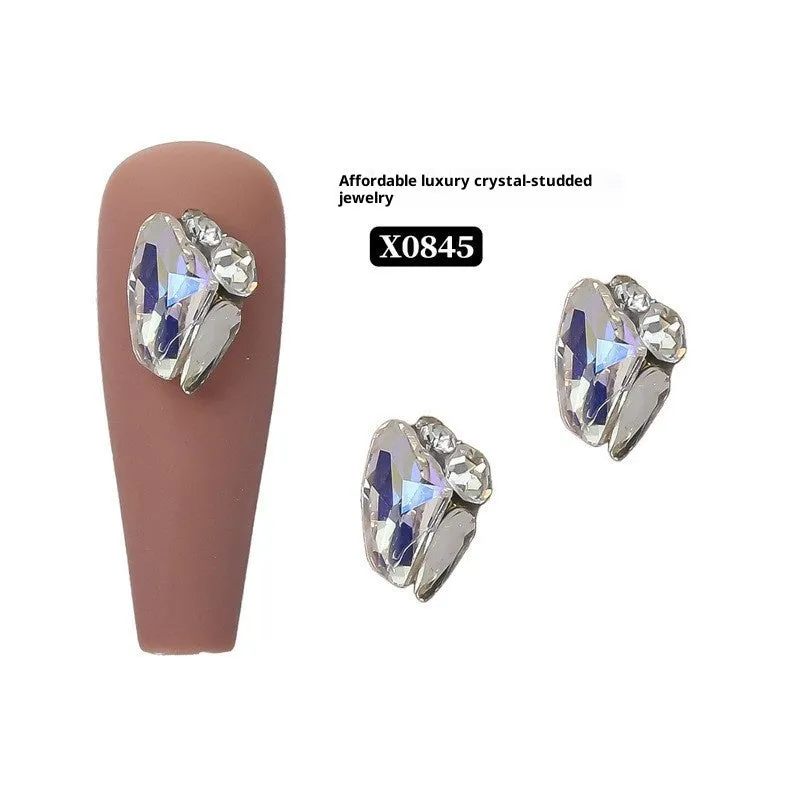 Rhinestone nail art crystal stacked diamond accessories square princess series for nail drills