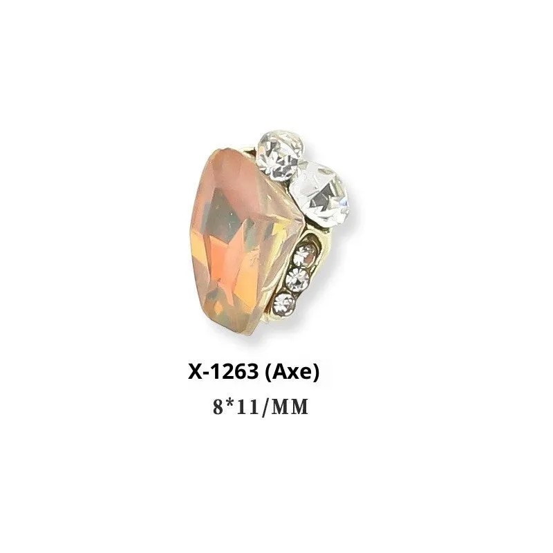Rhinestone nail art crystal stacked diamond accessories square princess series for nail drills