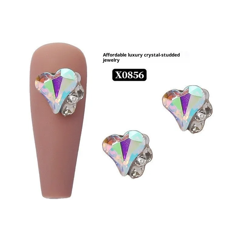 Rhinestone nail art crystal stacked diamond accessories square princess series for nail drills