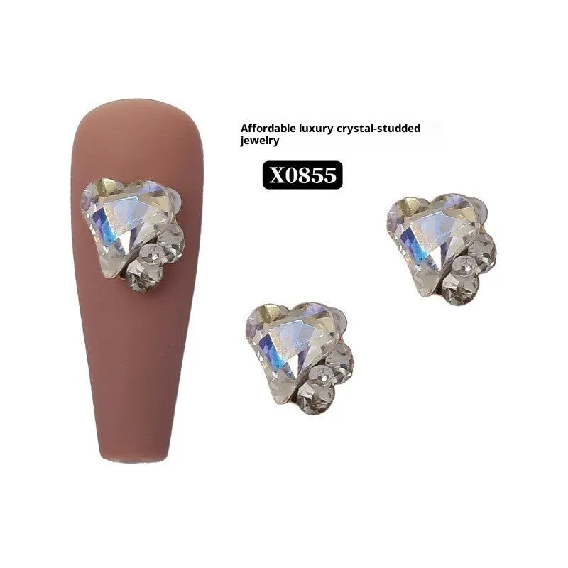 Rhinestone nail art crystal stacked diamond accessories square princess series for nail drills