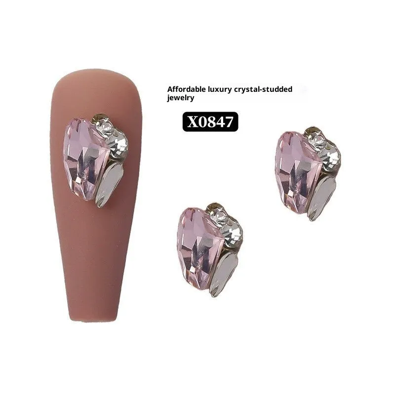 Rhinestone nail art crystal stacked diamond accessories square princess series for nail drills