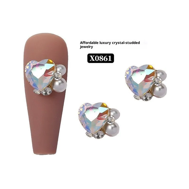 Rhinestone nail art crystal stacked diamond accessories square princess series for nail drills