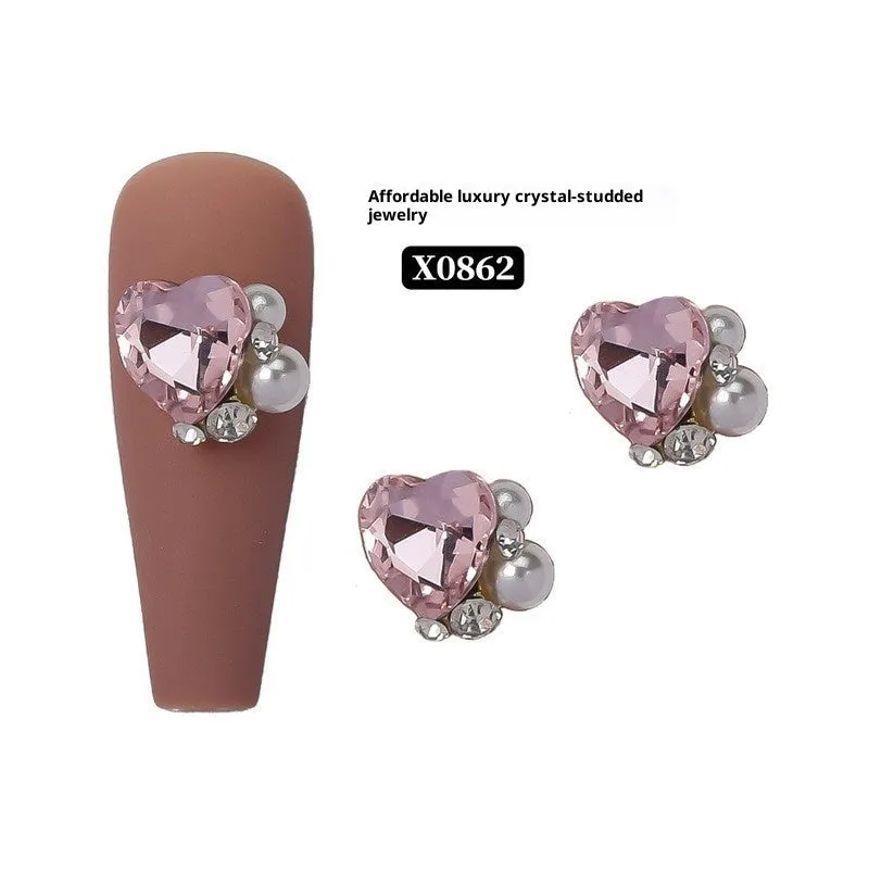 Rhinestone nail art crystal stacked diamond accessories square princess series for nail drills