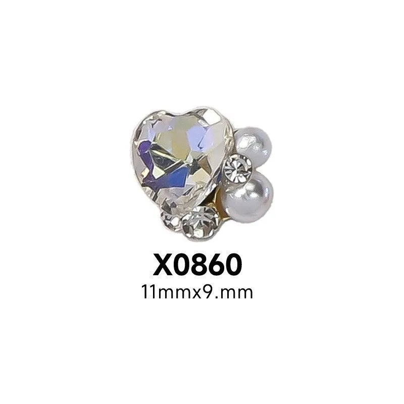 Rhinestone nail art crystal stacked diamond accessories square princess series for nail drills
