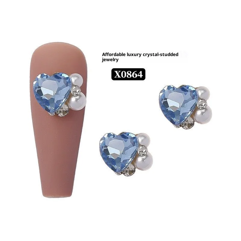 Rhinestone nail art crystal stacked diamond accessories square princess series for nail drills
