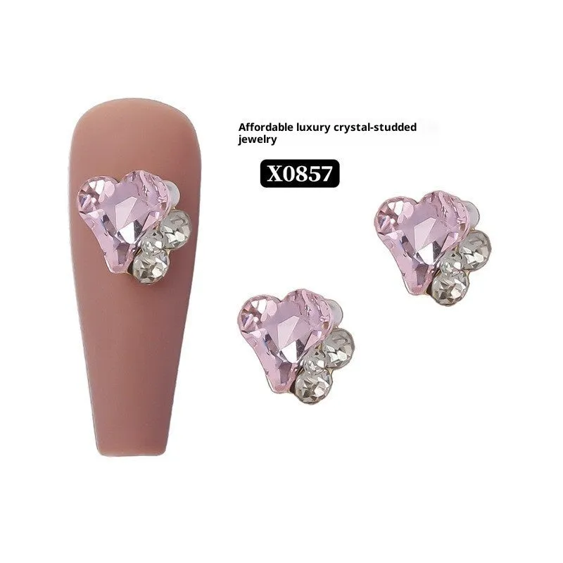 Rhinestone nail art crystal stacked diamond accessories square princess series for nail drills