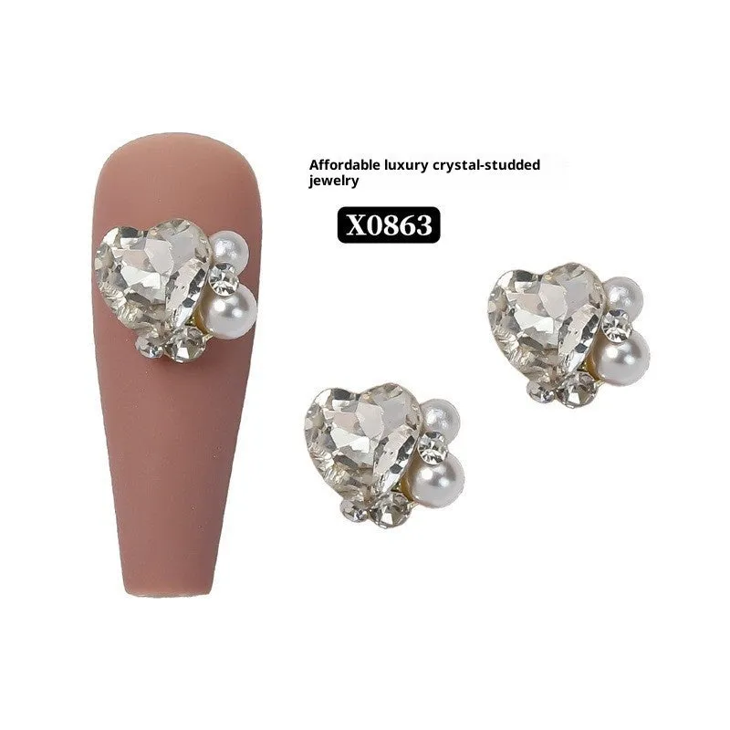 Rhinestone nail art crystal stacked diamond accessories square princess series for nail drills