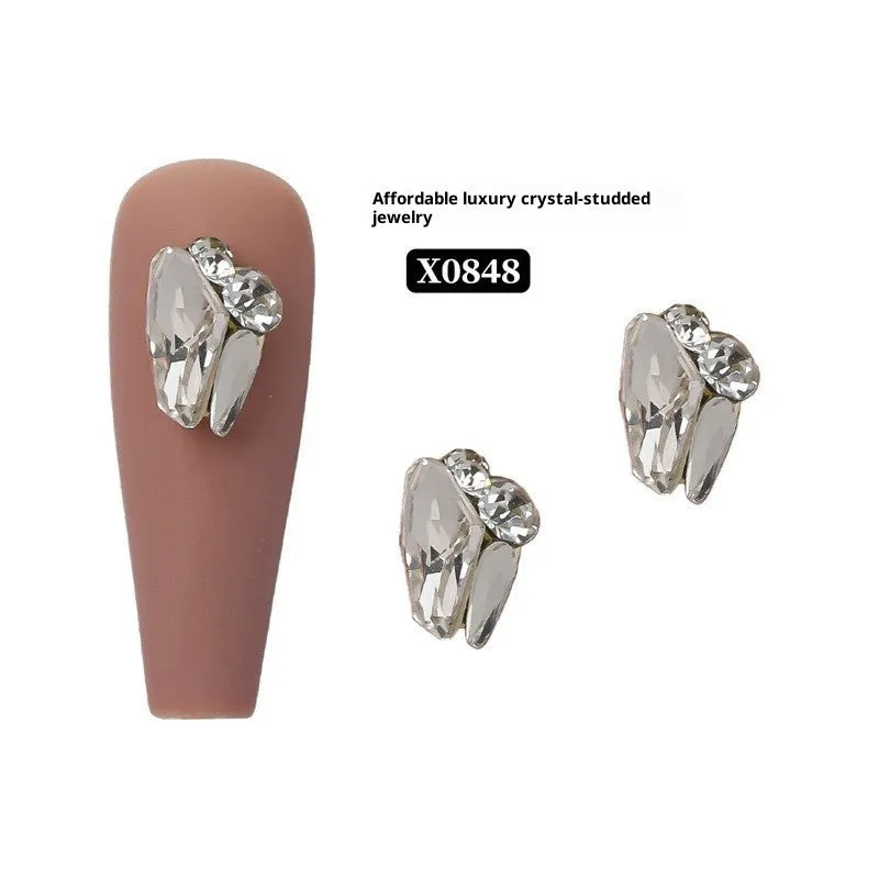 Rhinestone nail art crystal stacked diamond accessories square princess series for nail drills