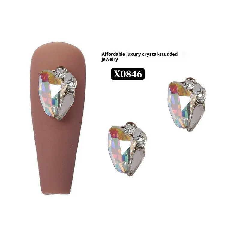 Rhinestone nail art crystal stacked diamond accessories square princess series for nail drills
