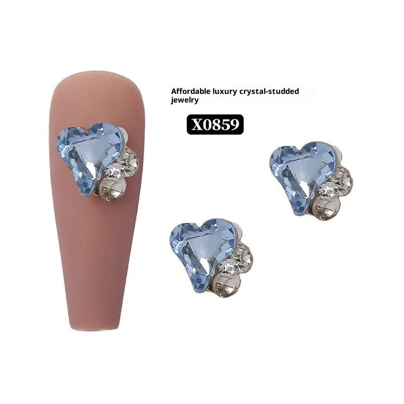 Rhinestone nail art crystal stacked diamond accessories square princess series for nail drills