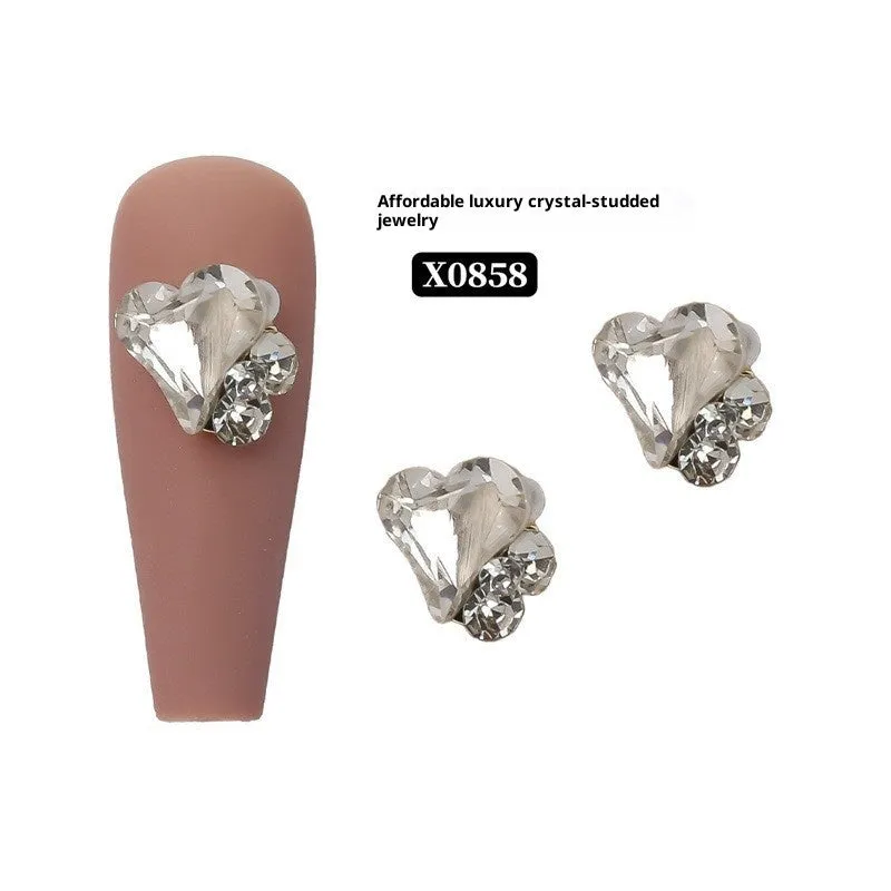 Rhinestone nail art crystal stacked diamond accessories square princess series for nail drills