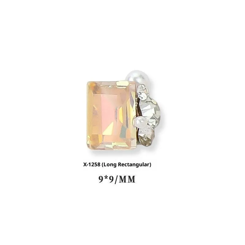 Rhinestone nail art crystal stacked diamond accessories square princess series for nail drills