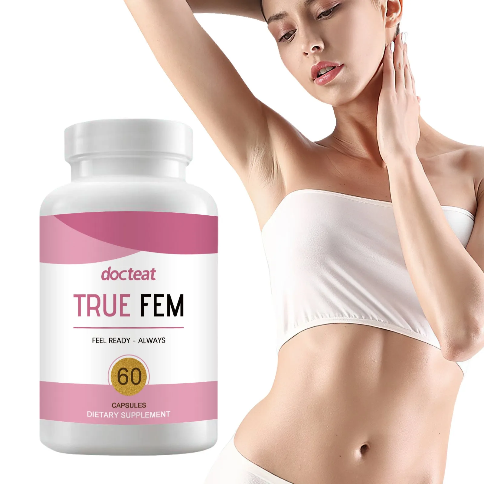 60-count female care herbal supplement capsules with plant extract formula