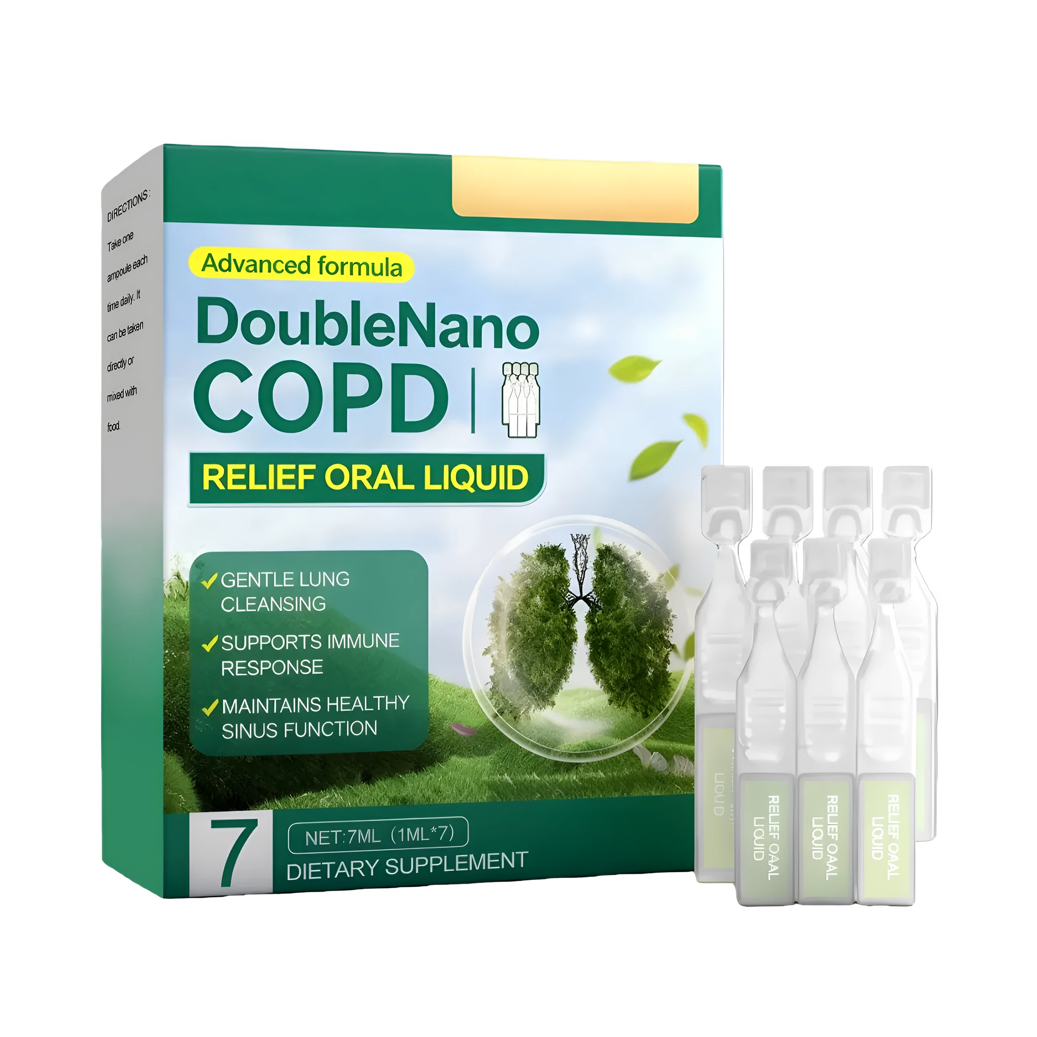 Lung Care Drops 7ml bottle with nursing drop applicator for respiratory and throat comfort