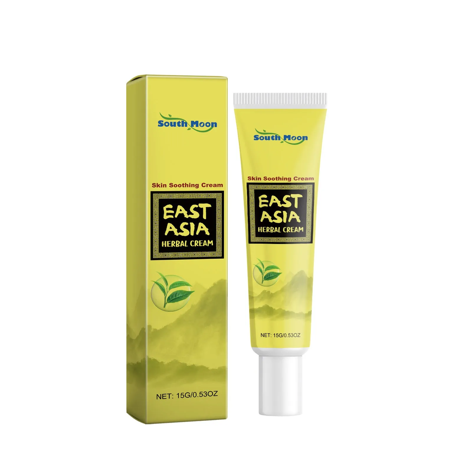 Jar of herbal soothing moisturising cream with tea tree oil, Centella asiatica, and mint leaf, 15g size