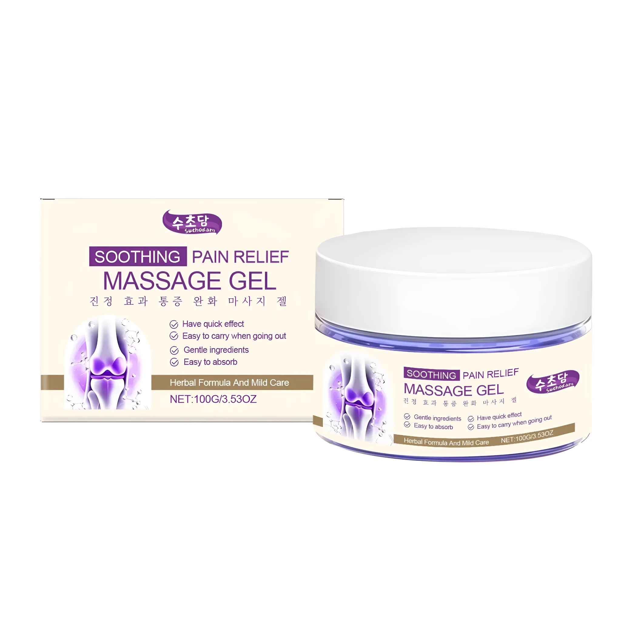 Soothing massage gel tube with ginger root extract and bee venom, 100g capacity