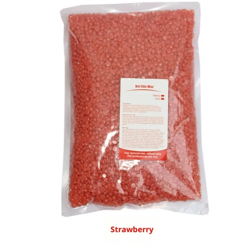 500g solid hard wax granules in a box for paper-free full body hair removal, available in multiple colours