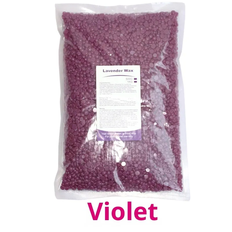500g solid hard wax granules in a box for paper-free full body hair removal, available in multiple colours
