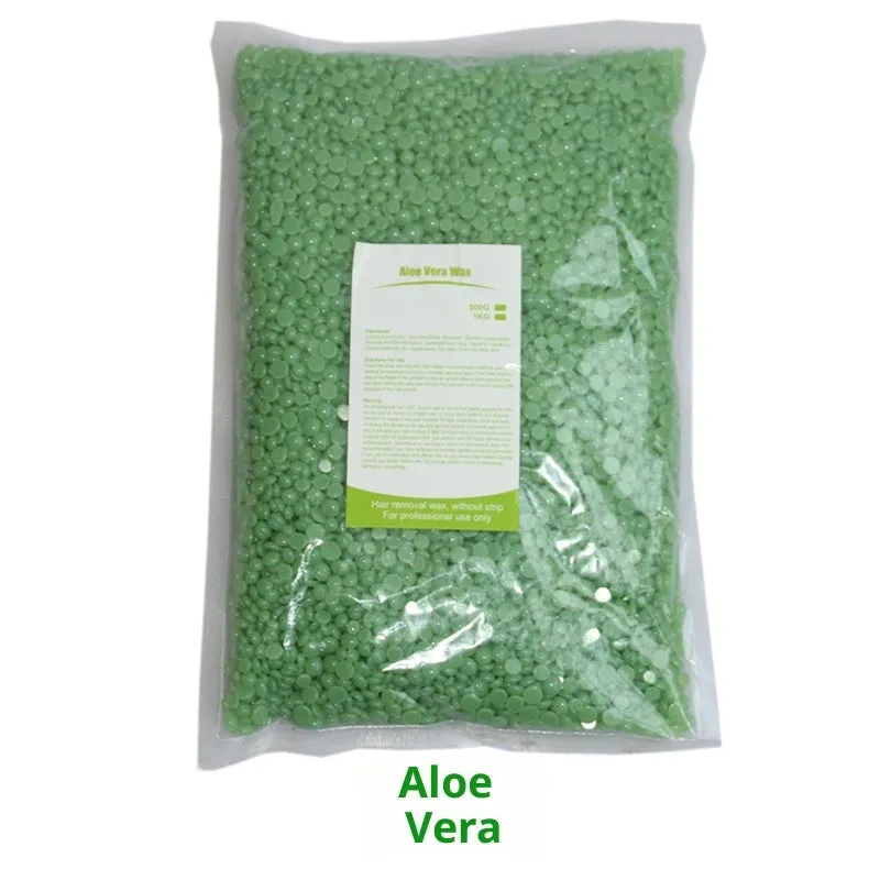500g solid hard wax granules in a box for paper-free full body hair removal, available in multiple colours