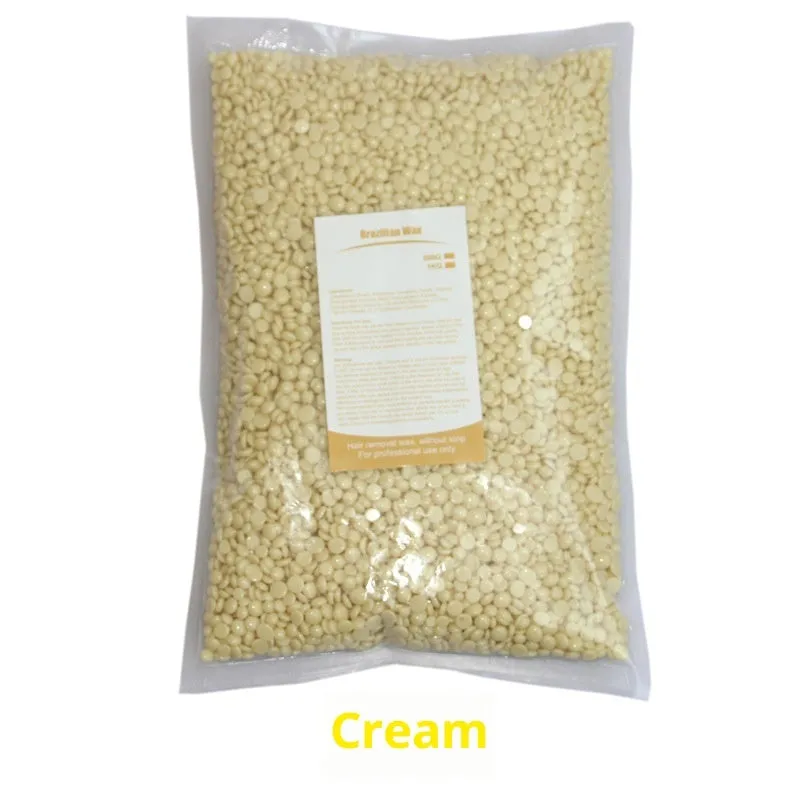 500g solid hard wax granules in a box for paper-free full body hair removal, available in multiple colours