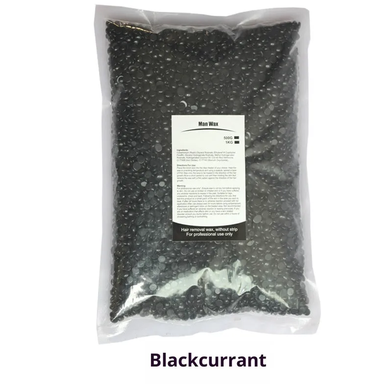 500g solid hard wax granules in a box for paper-free full body hair removal, available in multiple colours