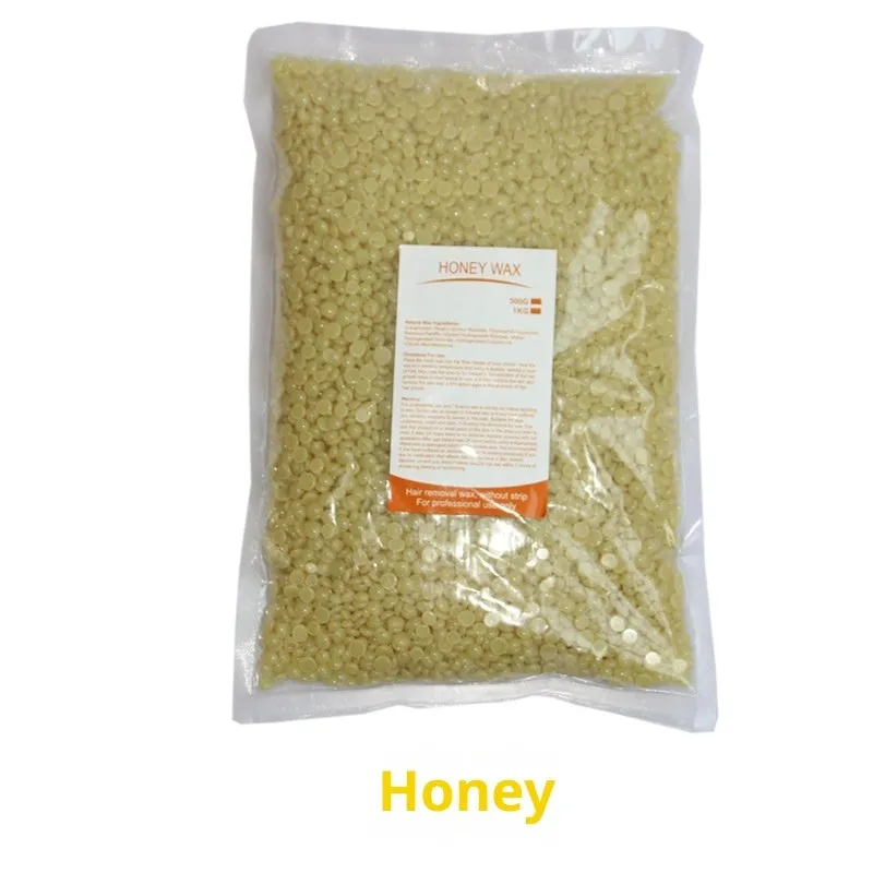 500g solid hard wax granules in a box for paper-free full body hair removal, available in multiple colours