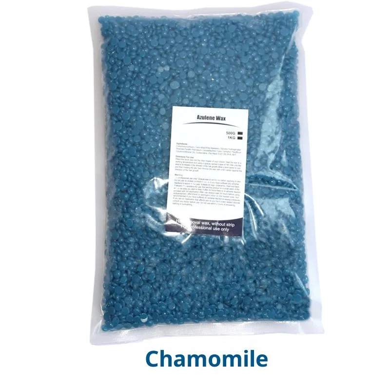 500g solid hard wax granules in a box for paper-free full body hair removal, available in multiple colours