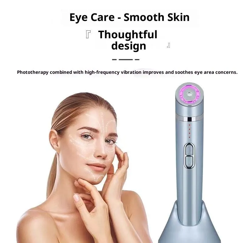 Light blue ultrasonic beauty device for eye lifting and firming with Type C charging and 4 gears
