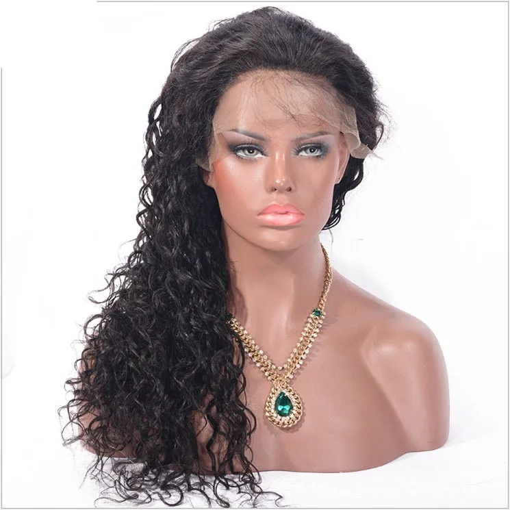 Realistic human hair curly headband wig, fully hand-woven, 8-30 inch length options, colour 360 deep curly wave
