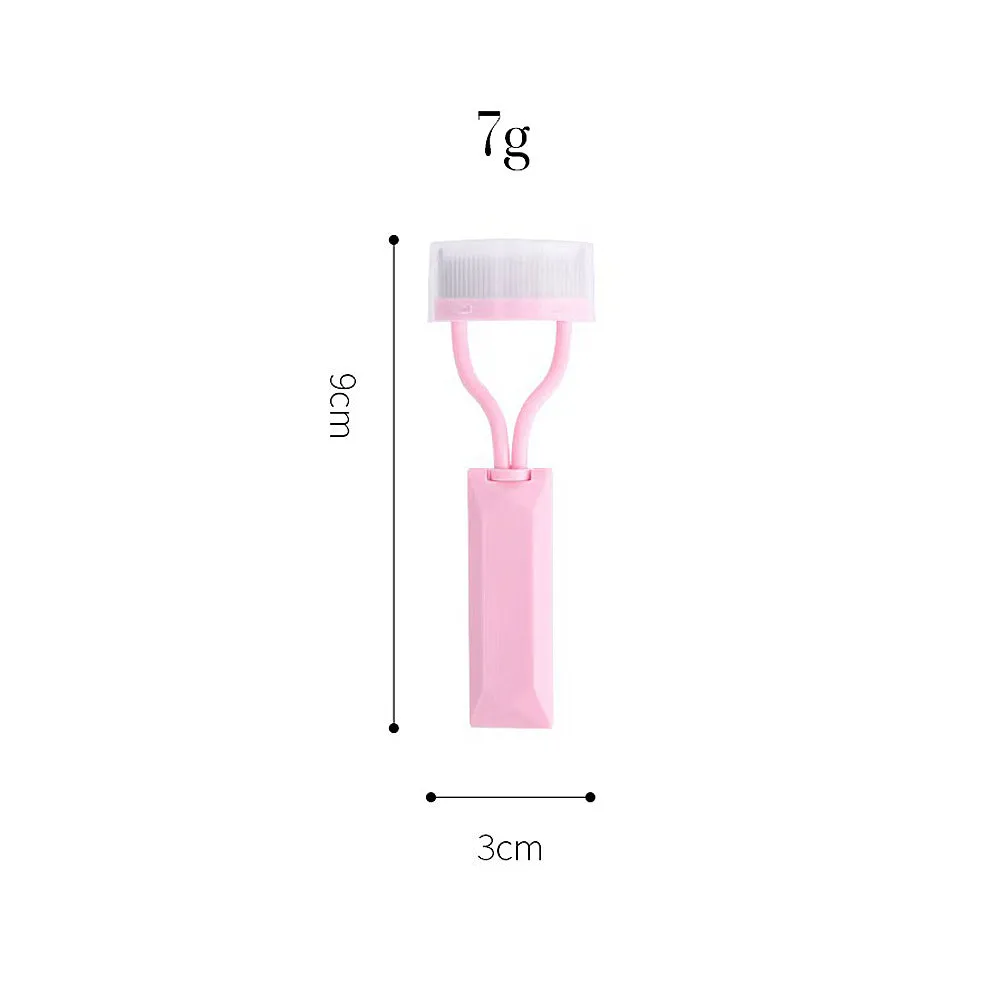 Portable semi-arc stainless steel needle eyelash brush with short handle in black for lash grooming