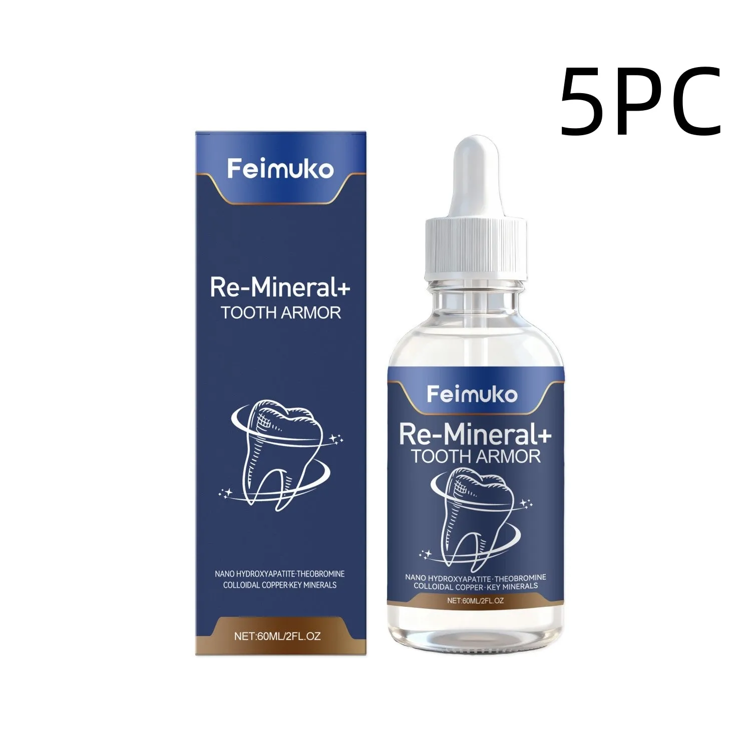 60ml Dental Care Liquid bottle with hydroxyapatite and copper tripeptide for oral hygiene