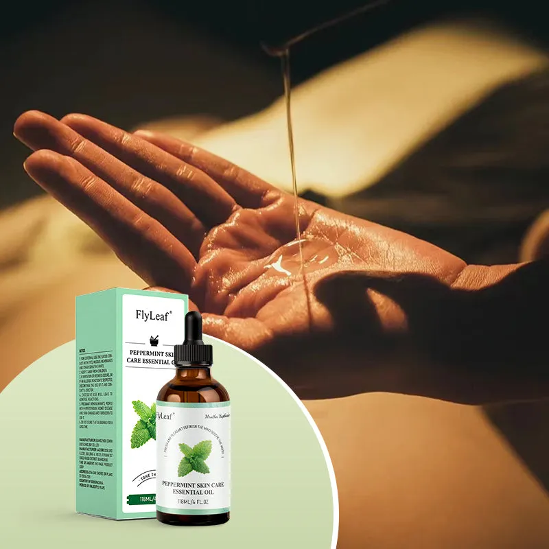 118ml bottle of pure natural peppermint essential body oil for aromatherapy diffuser and massage use