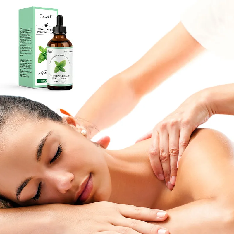 118ml bottle of pure natural peppermint essential body oil for aromatherapy diffuser and massage use