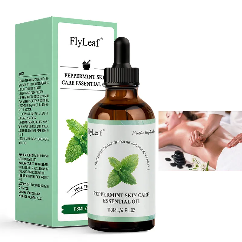 118ml bottle of pure natural peppermint essential body oil for aromatherapy diffuser and massage use