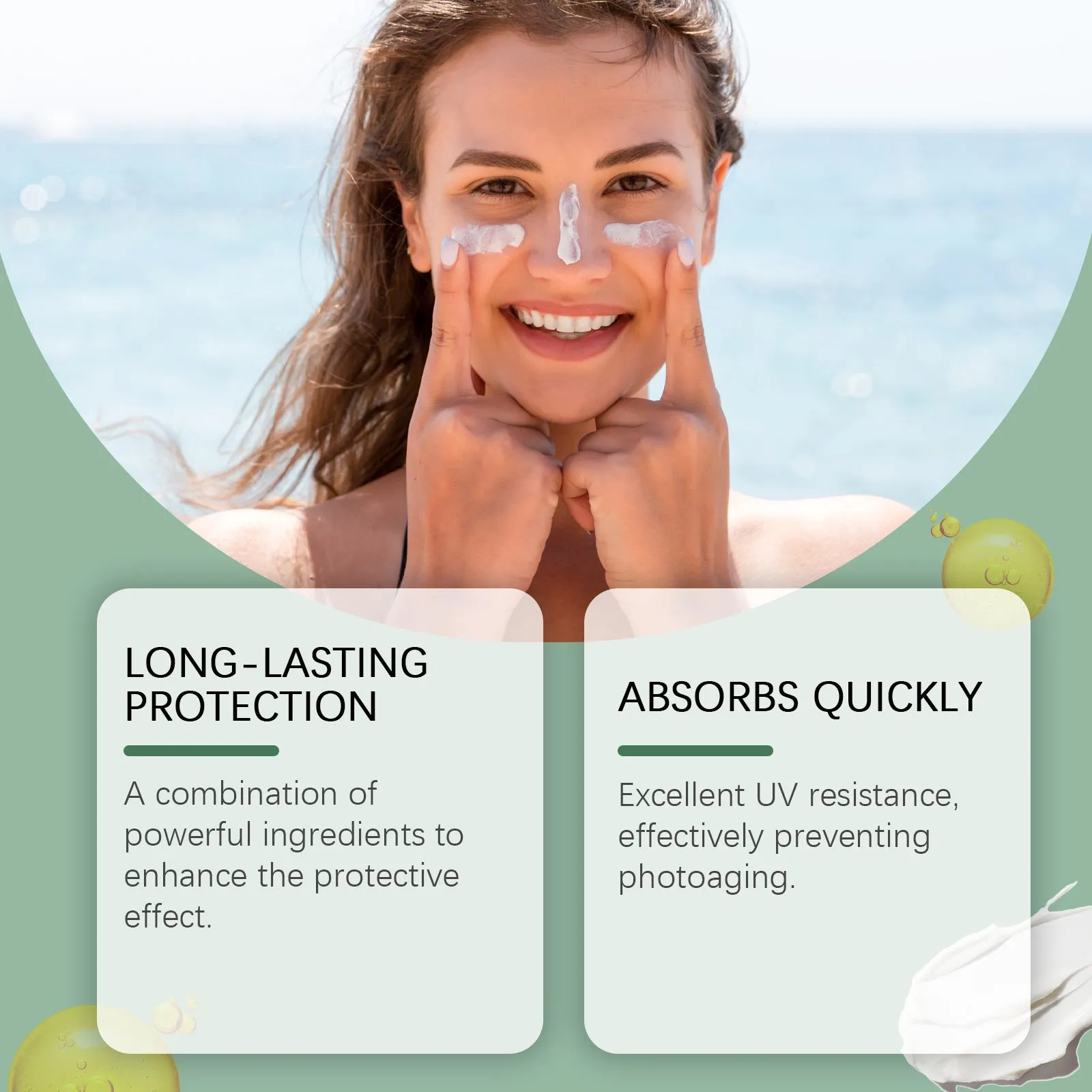 60g tube of SPF 50 sunscreen cream with UV filter protection
