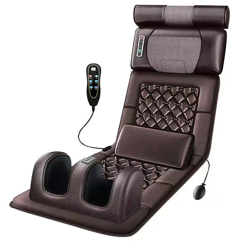 Automatic shoulder and neck home massager with diamond pattern artificial leather and handheld wired control