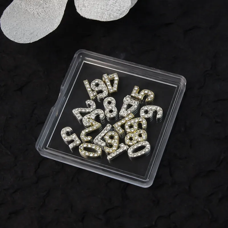 12 Constellation Nail Art Accessories set of metal alloy Princess Series decals with letters pattern in gold tone