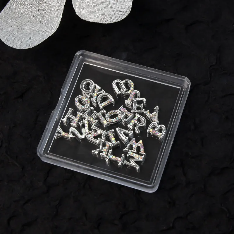 12 Constellation Nail Art Accessories set of metal alloy Princess Series decals with letters pattern in gold tone