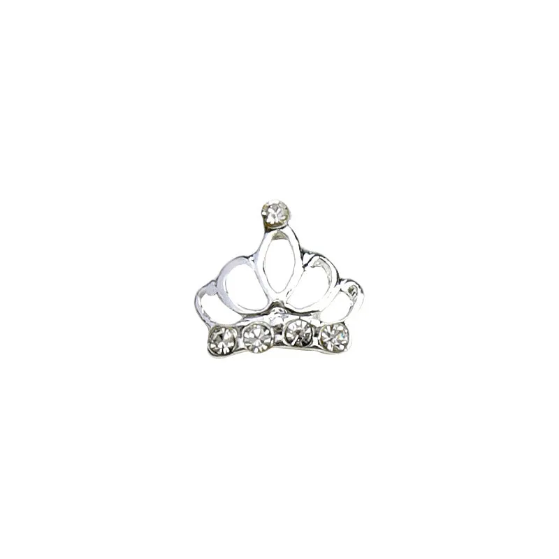 Diamond-encrusted pearl crown nail decoration from Princess Series in alloy square pattern